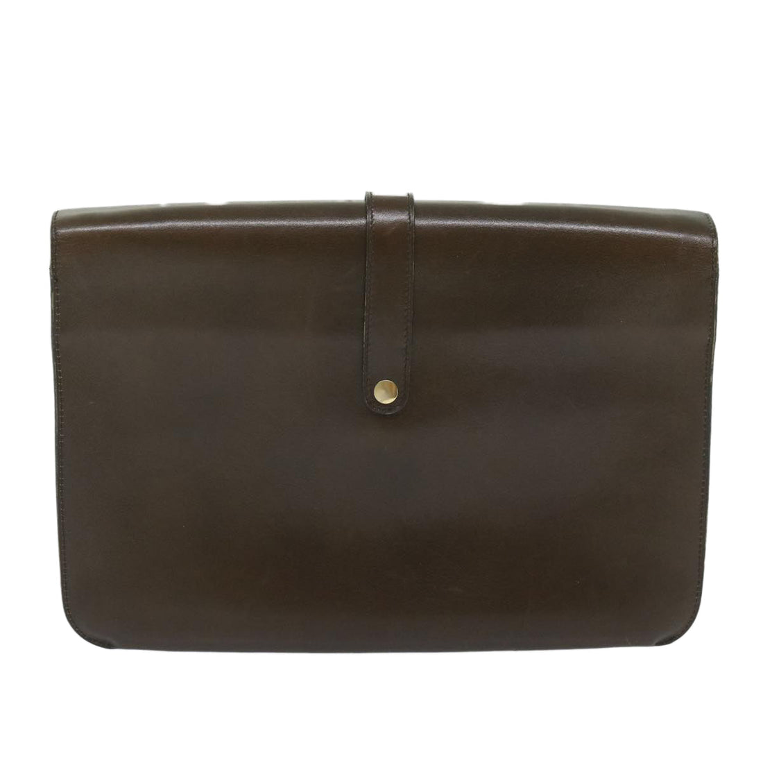 CHRISTIAN DIOR Shoulder Bag Leather Brown Auth hk953