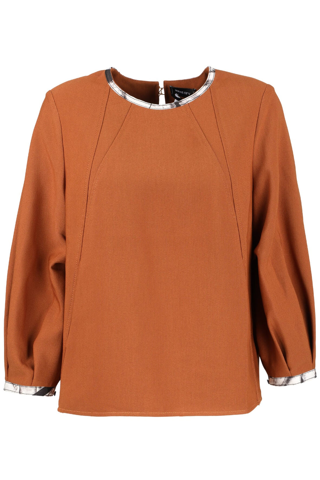 Caramel Puffy Sleeves Top