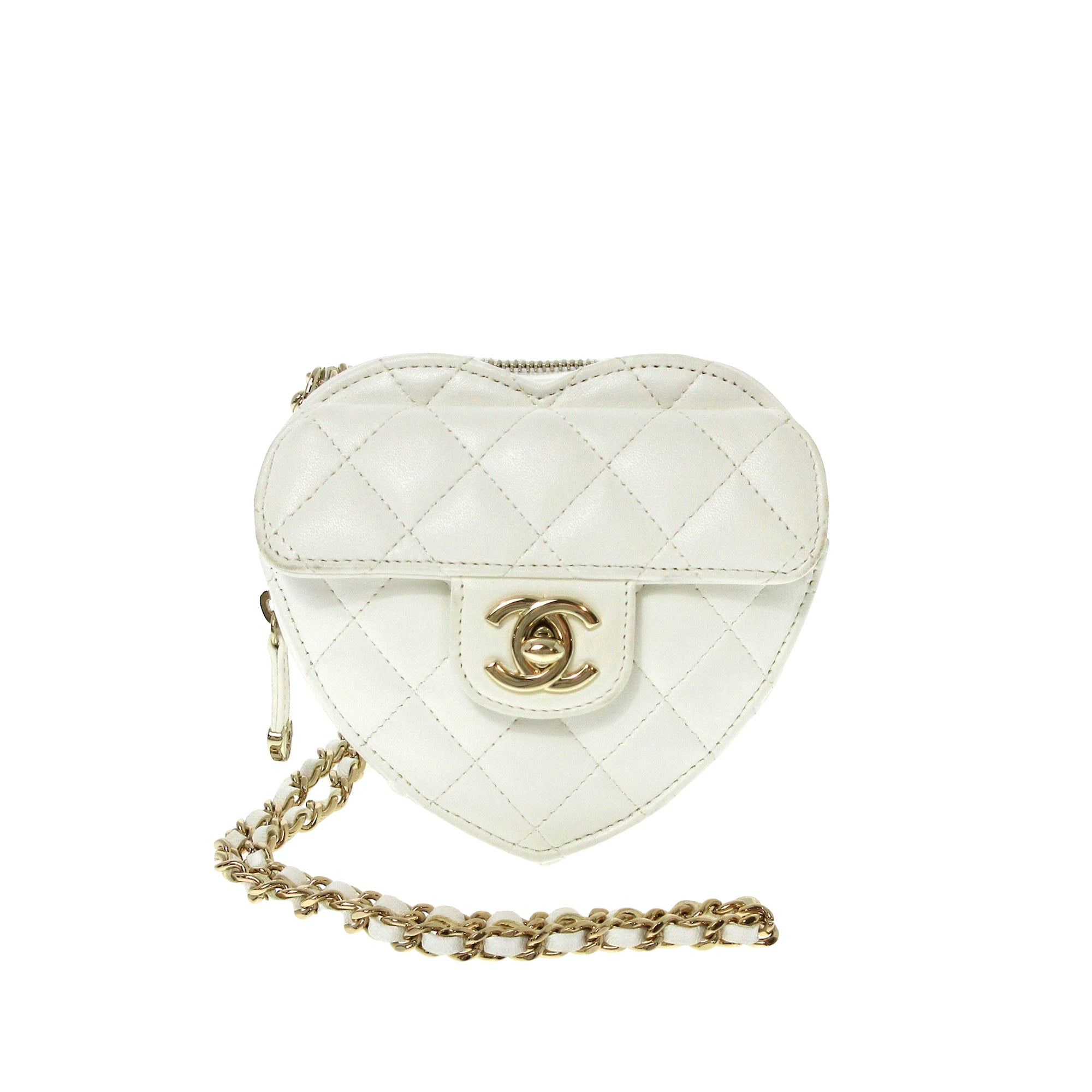 Chanel Mini White Heart Bag