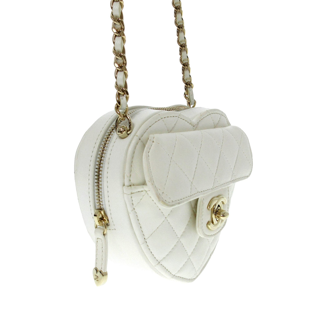 Chanel Mini White Heart Bag