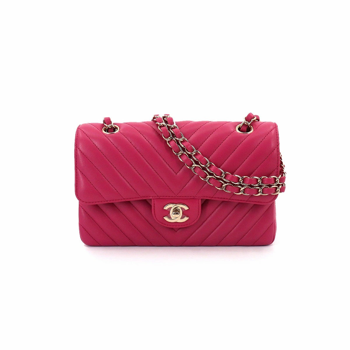 Chanel Pink Chevron classic bag