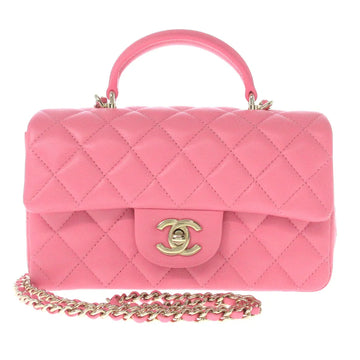 Chanel Mini Pink flap bag with Top Handle