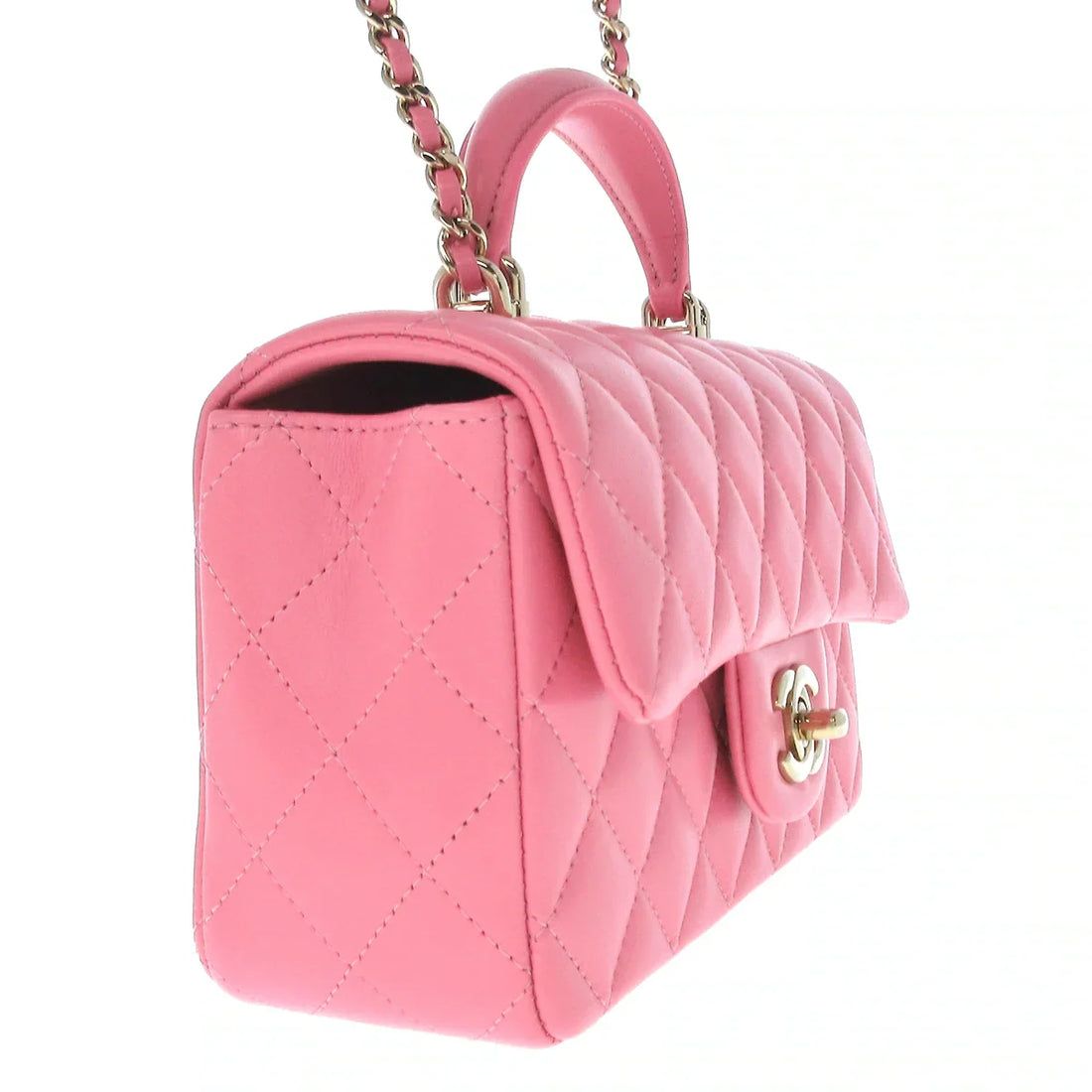 Chanel Mini Pink flap bag with Top Handle