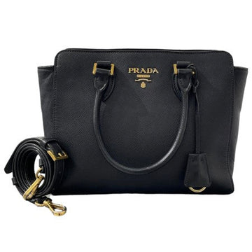 Prada Black Top Handle Tote Bag