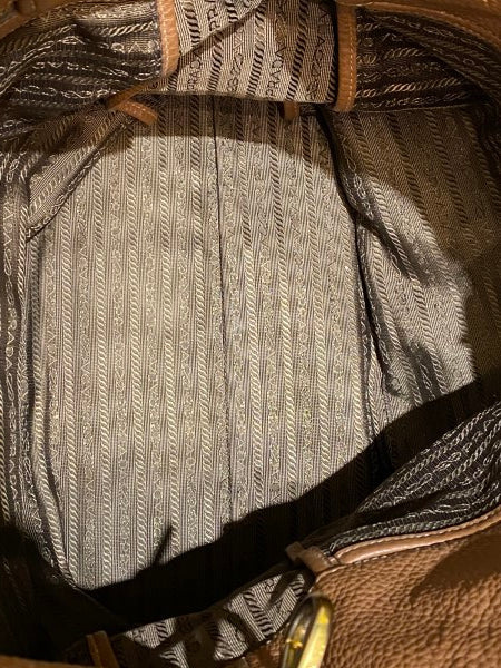 Prada Cafee Vitello Daino Tote Bag