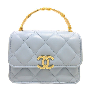 Chanel chain clutch Light blue bag