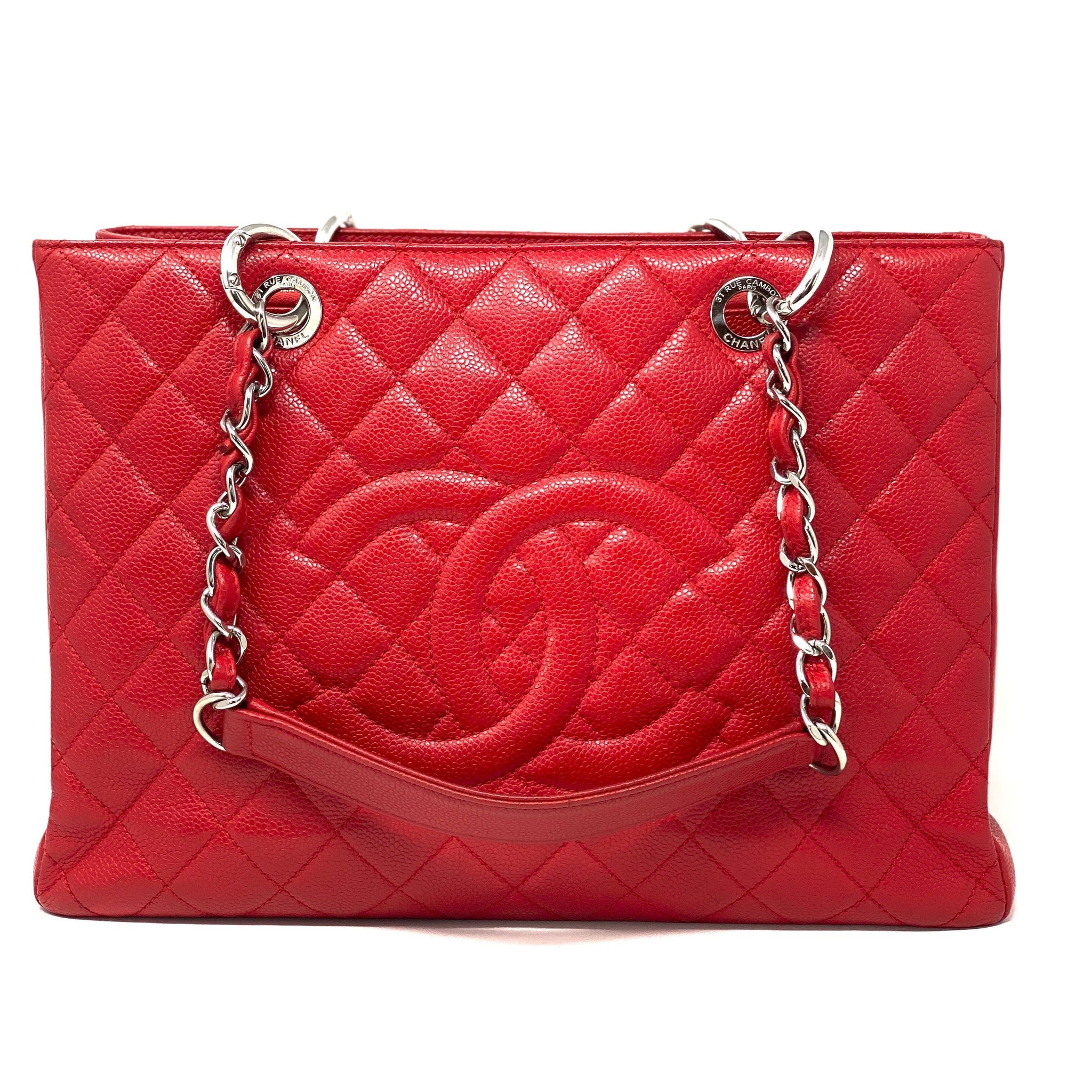 Chanel Grand Shopping Tote GST Red Carmine.