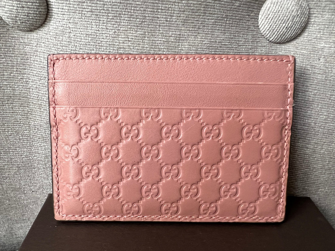 Gucci Pale Pink Guccissima Card Holder (RRP £225)