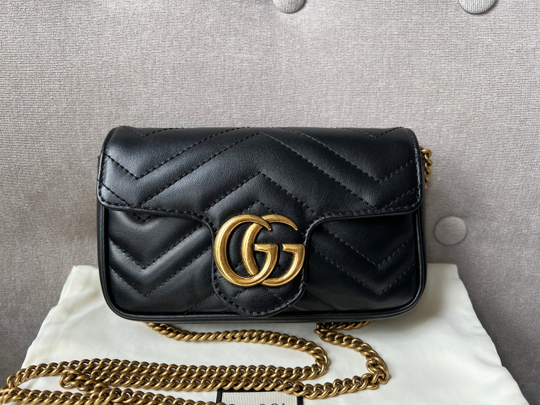 Gucci GG Black Marmont Super Mini Shoulder Bag