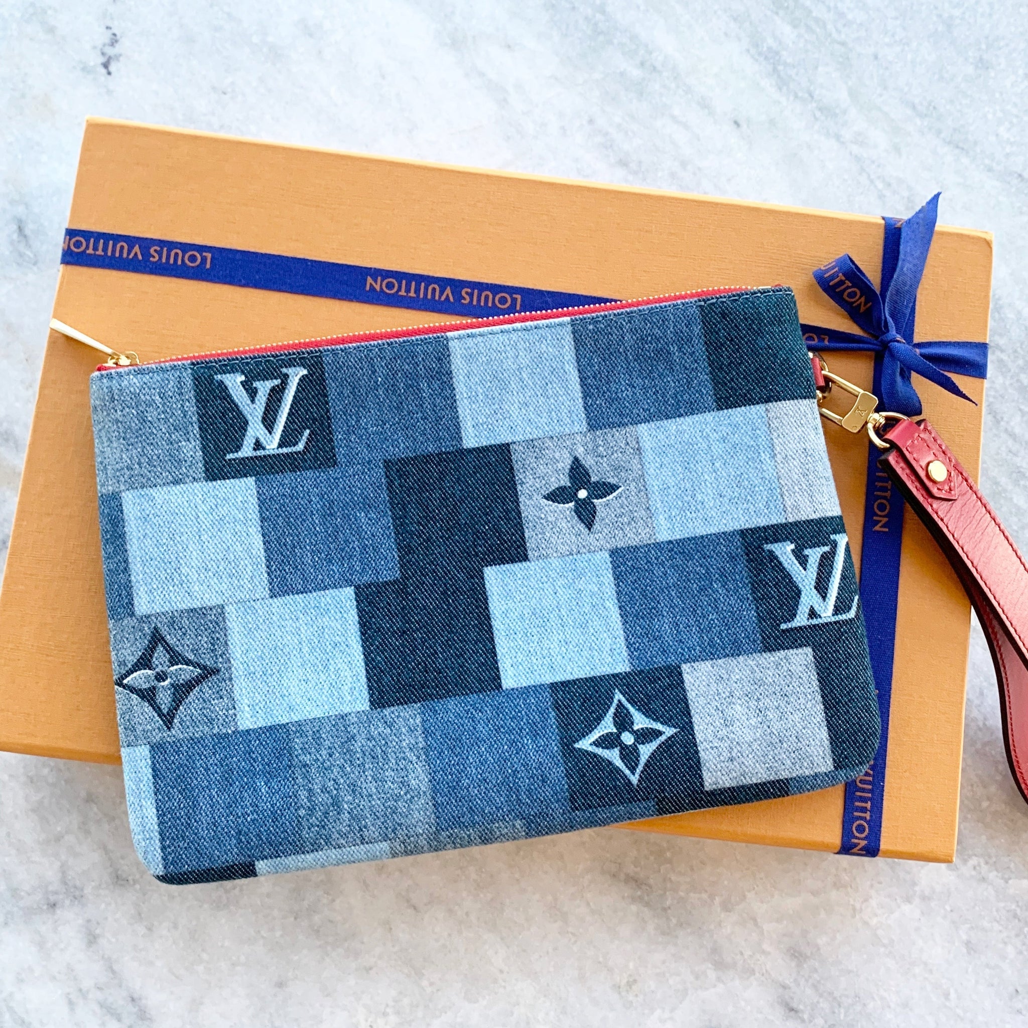 Louis Vuitton Denim Monogram Patchwork City Pouch