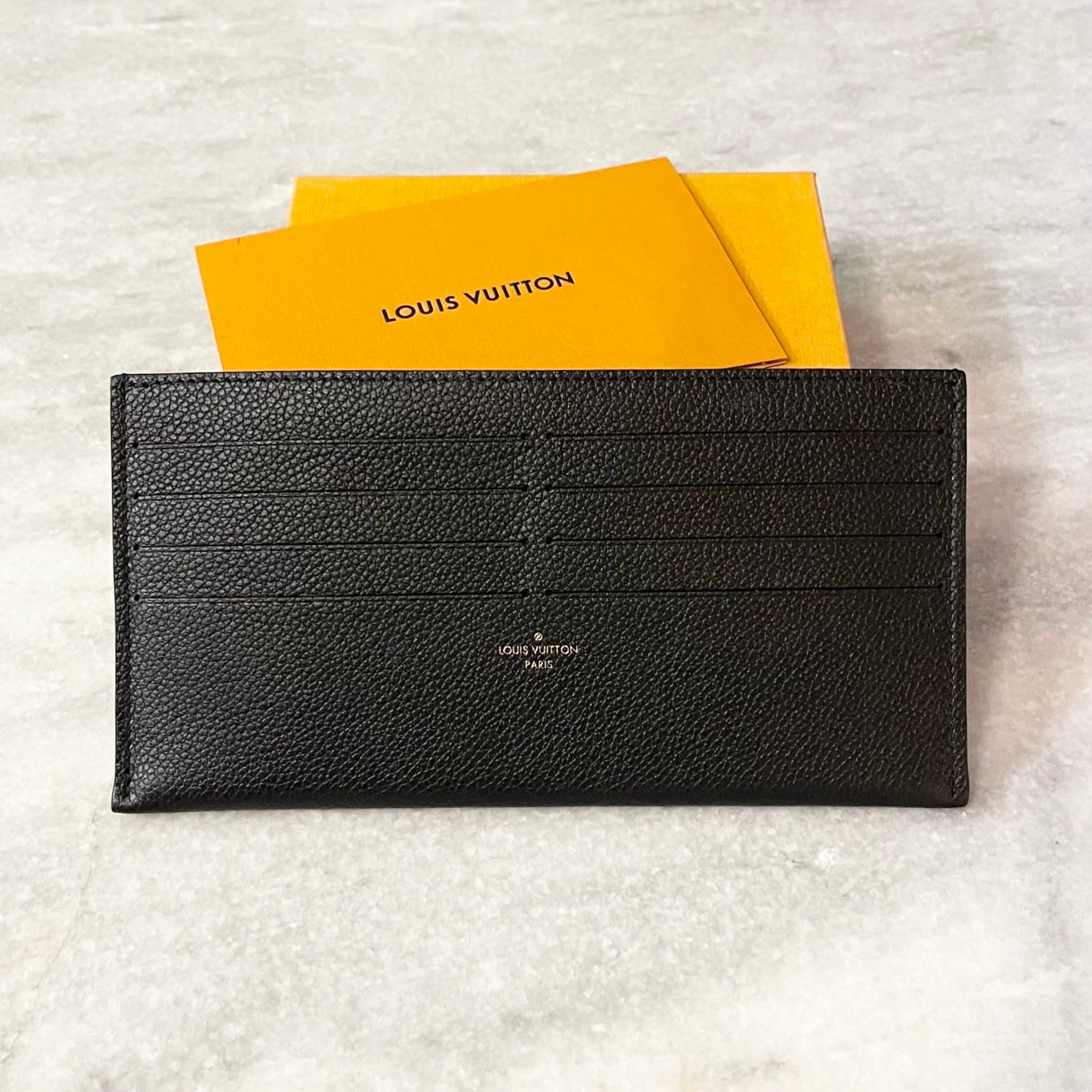 LOUIS VUITTON 2022 Empreinte Leather Credit Card Insert In Black