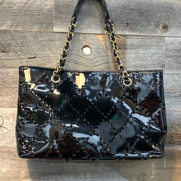 Chanel Perforated Patent Leather Tote Bag