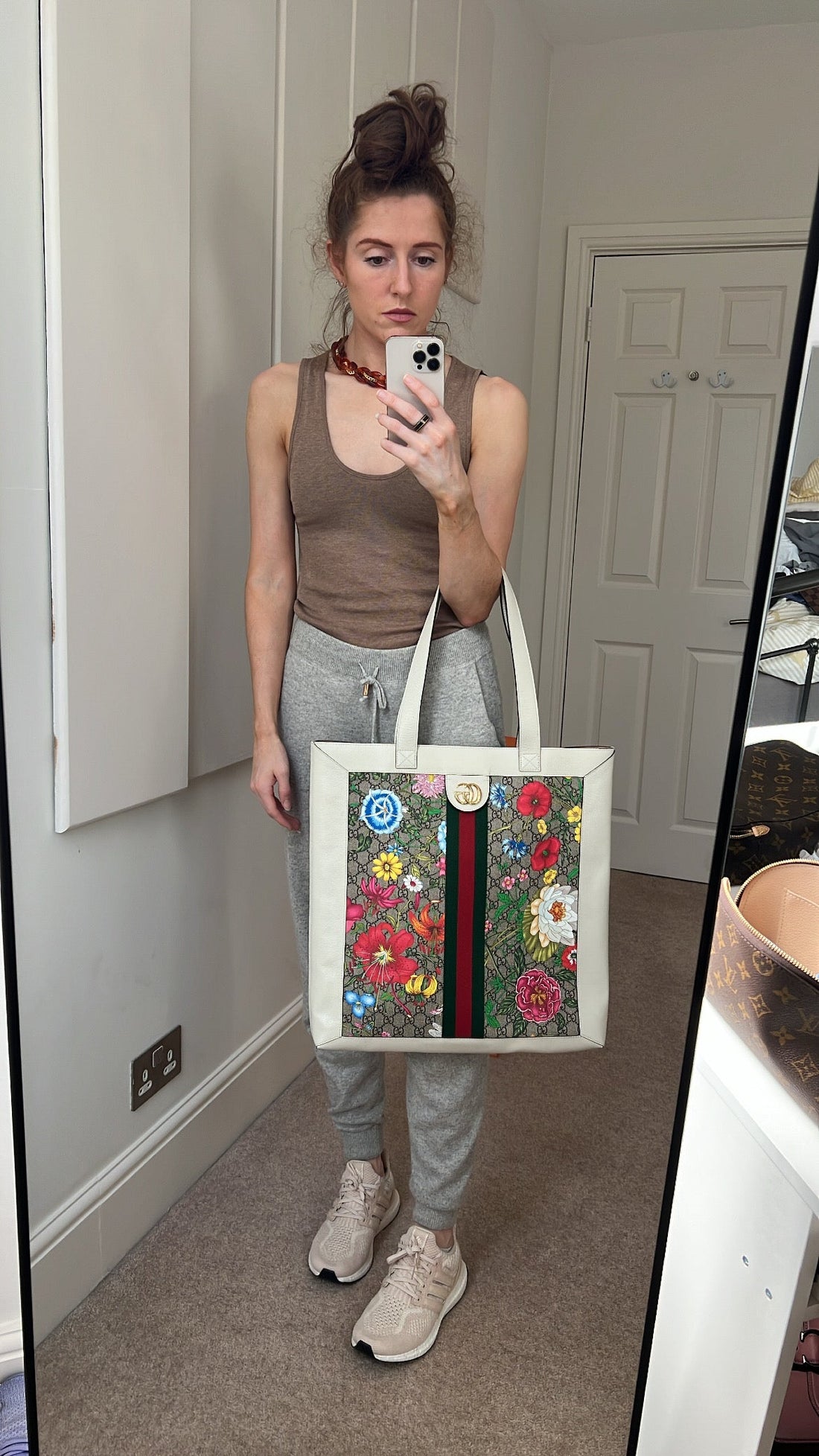 Gucci White Monogram Canvas Flora Large Ophidia Shopping Tote (RRP £1,250)