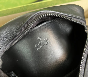 All black Gucci woman shoulder bag