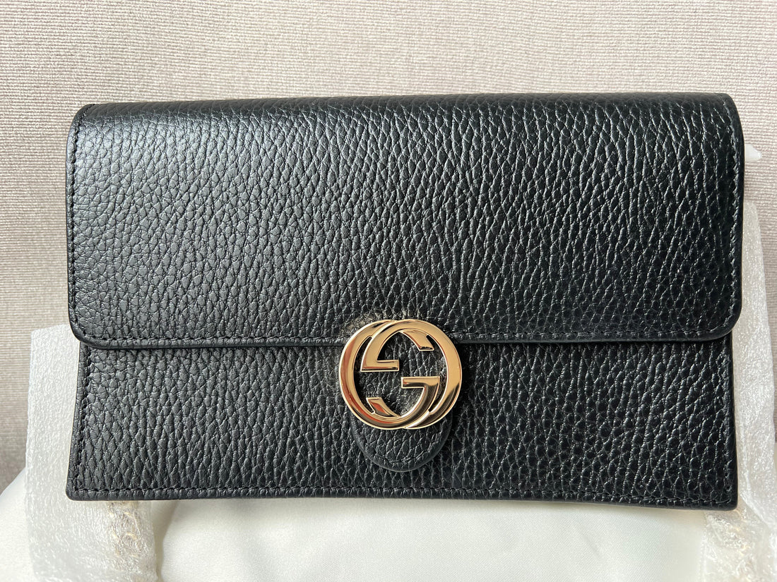 Gucci Black Interlocking Chain Wallet