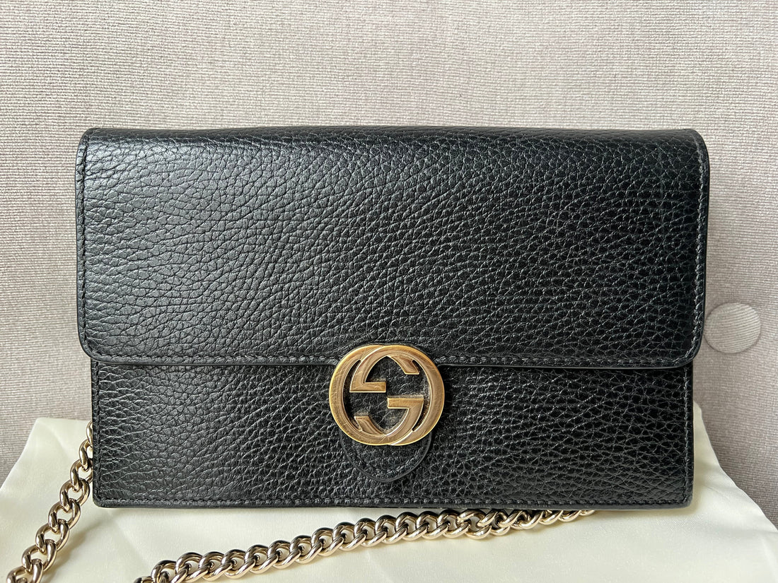 Gucci Black Interlocking Chain Wallet
