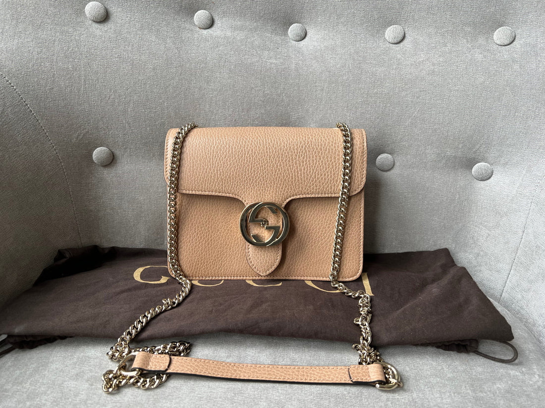 Gucci Interlocking GG Beige Small Shoulder Bag