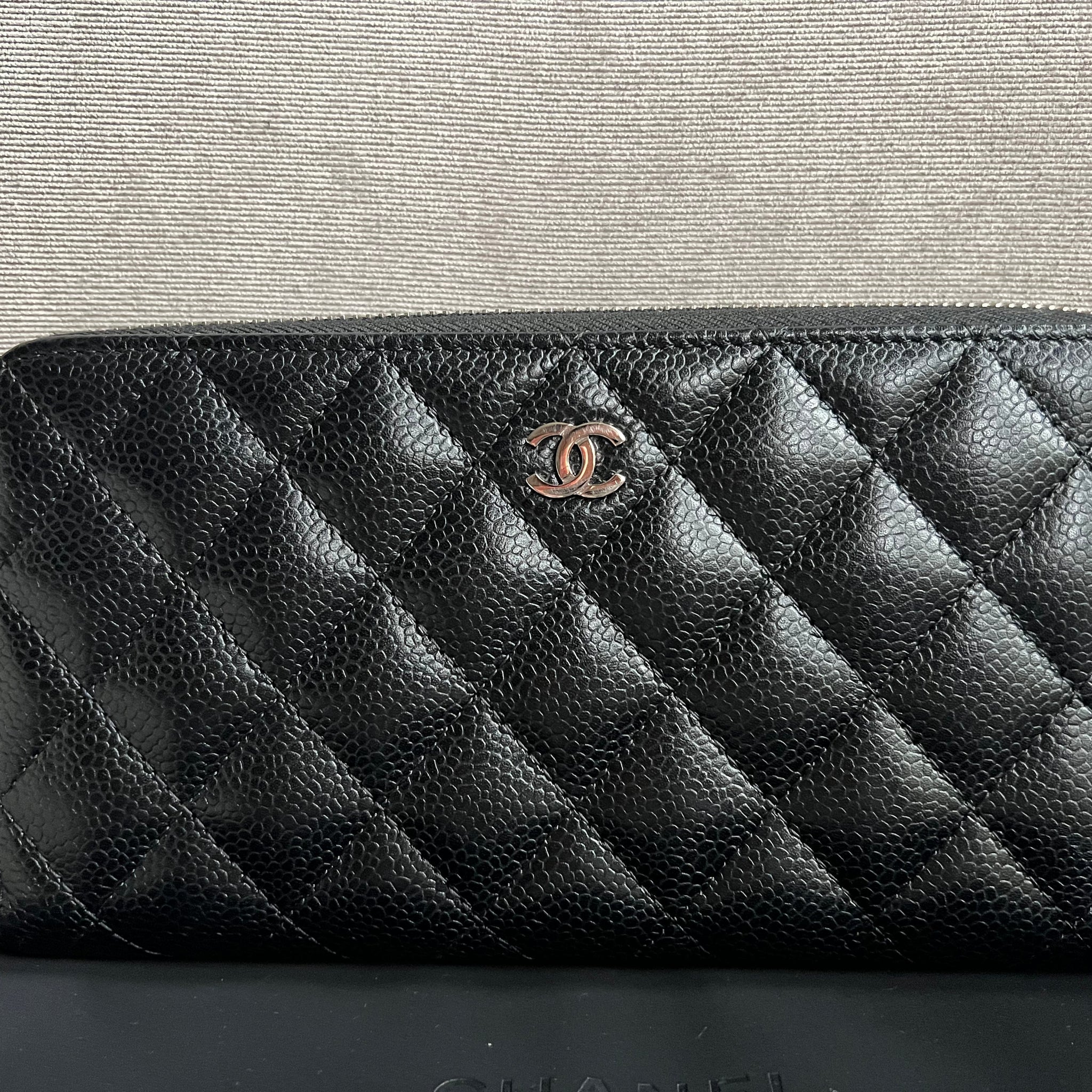 Chanel Black Caviar Classic Long Zipped wallet with Silver Hardware (RRP £1150)
