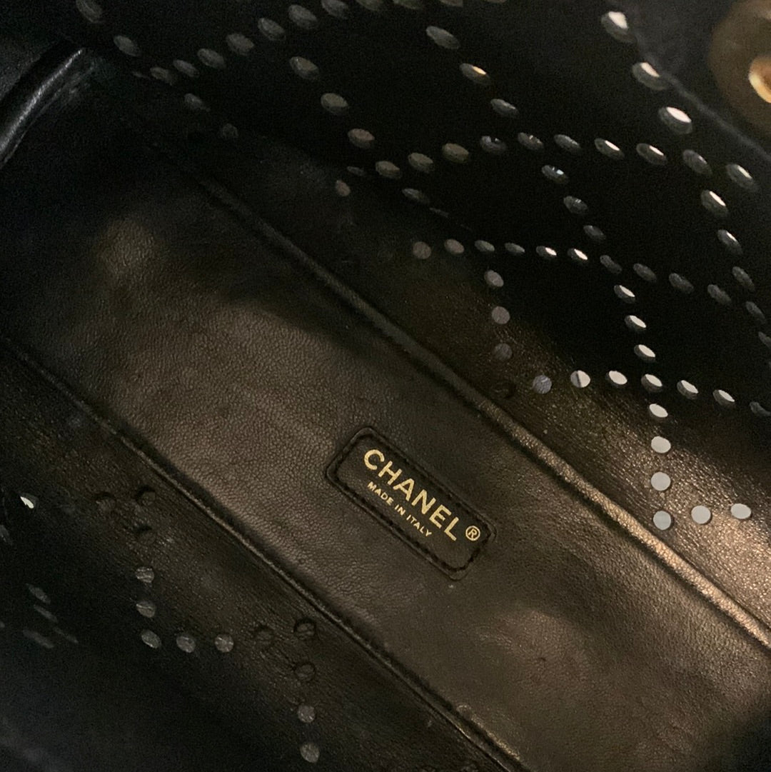 Chanel Perforated Patent Leather Tote Bag