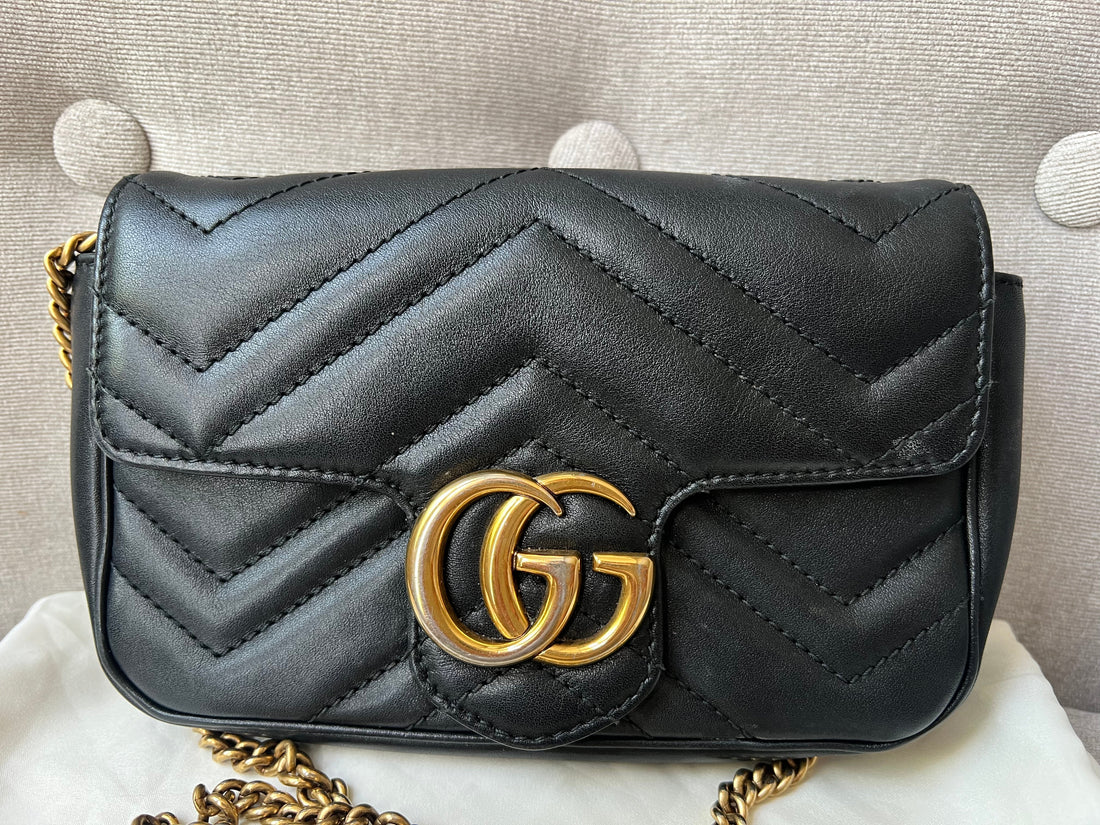 Gucci GG Black Marmont Super Mini Shoulder Bag