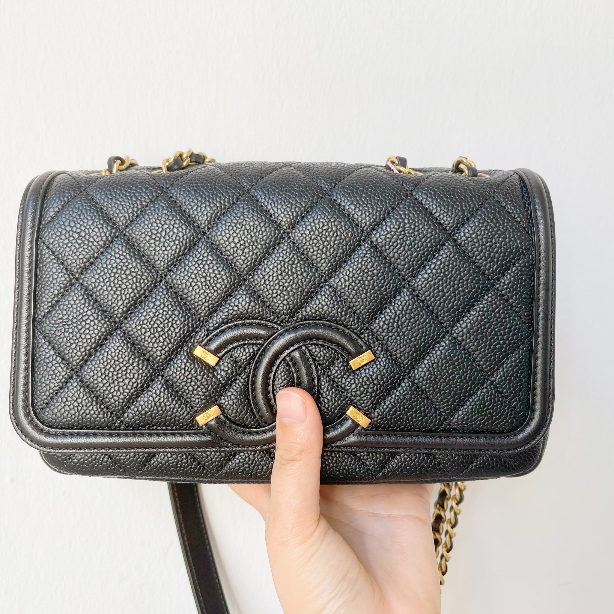 Chanel Quilted Small CC Filigree Flap Black