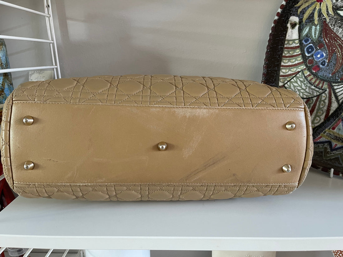 Christian Dior Beige Cannage Soft Tote