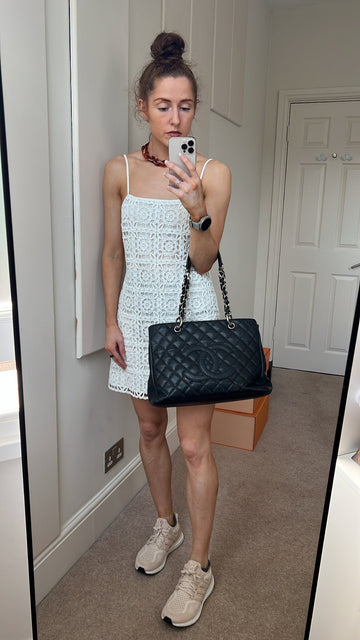 Chanel Black Caviar Grand Shopper Tote (GST) Silver Hardware