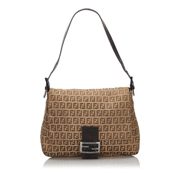 Fendi Brown Beige Canvas Fabric Zucchino Mamma Forever Italy