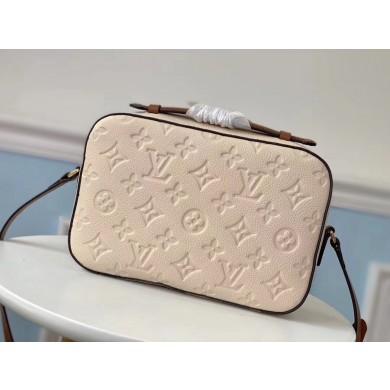Louis Vuitton Saintonge Monogram Empreinte Leather Creme Caramel