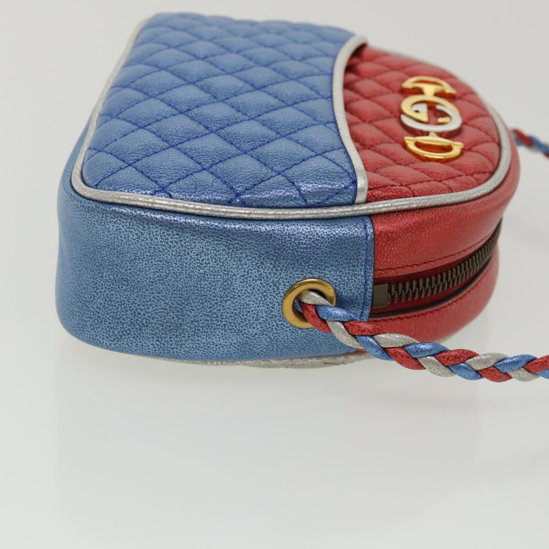 GUCCI Horse Bit Pochette Shoulder Bag Lamb Skin Red Blue 534951  jk3012