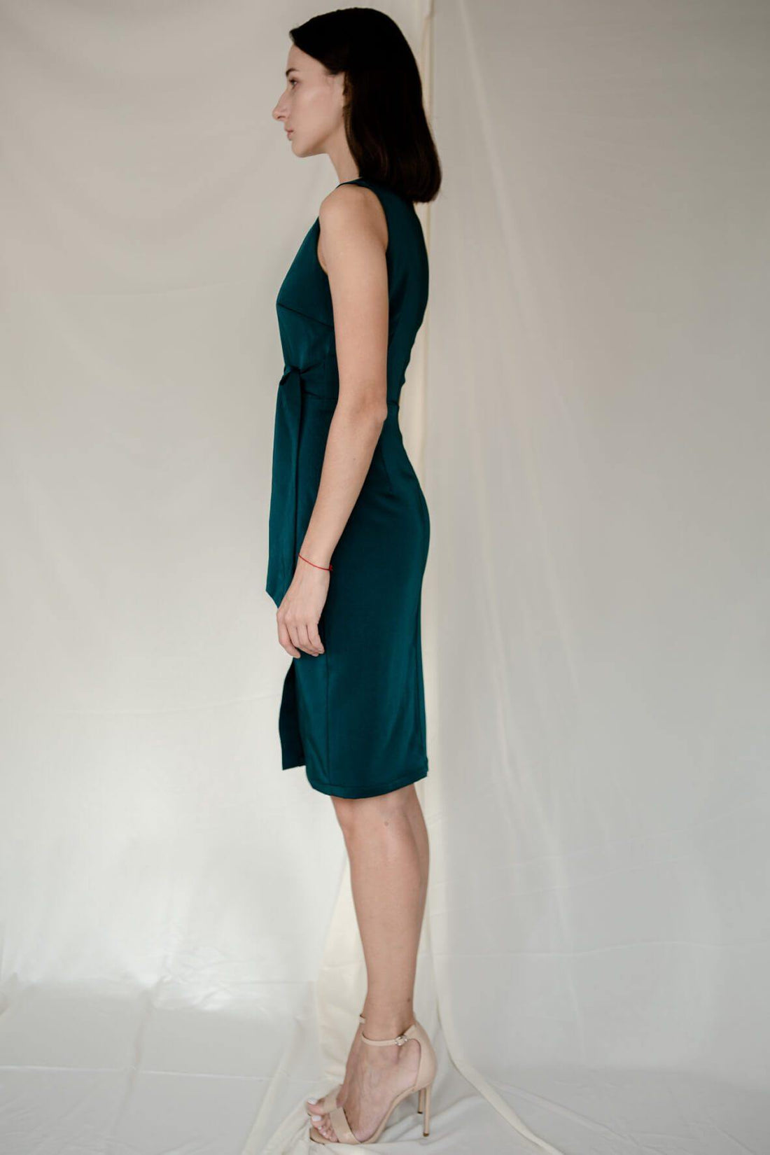 Stud Shift Dress in Green