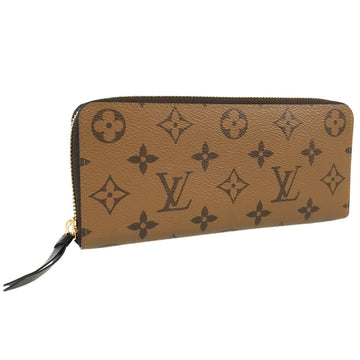 LOUIS VUITTON Monogram Reverse Portefeiulle Clemence M82336 Long wallet Round zipper
