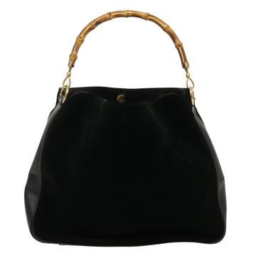 GUCCI Bamboo Shoulder Bag Leather Suede Brown  ki1821