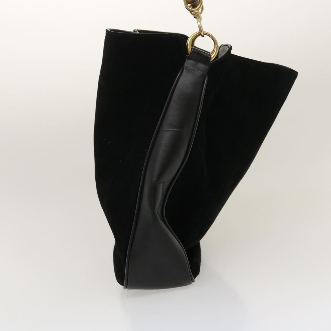 GUCCI Bamboo Shoulder Bag Leather Suede Brown  ki1821