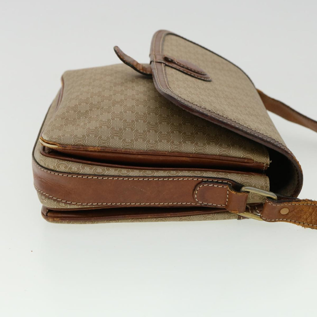 Celine Macadam Canvas Shoulder Bag Beige  ki2254