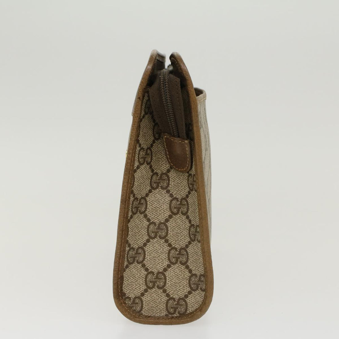 GUCCI GG Canvas Clutch Bag PVC Leather Beige 97.01.037  ki3062