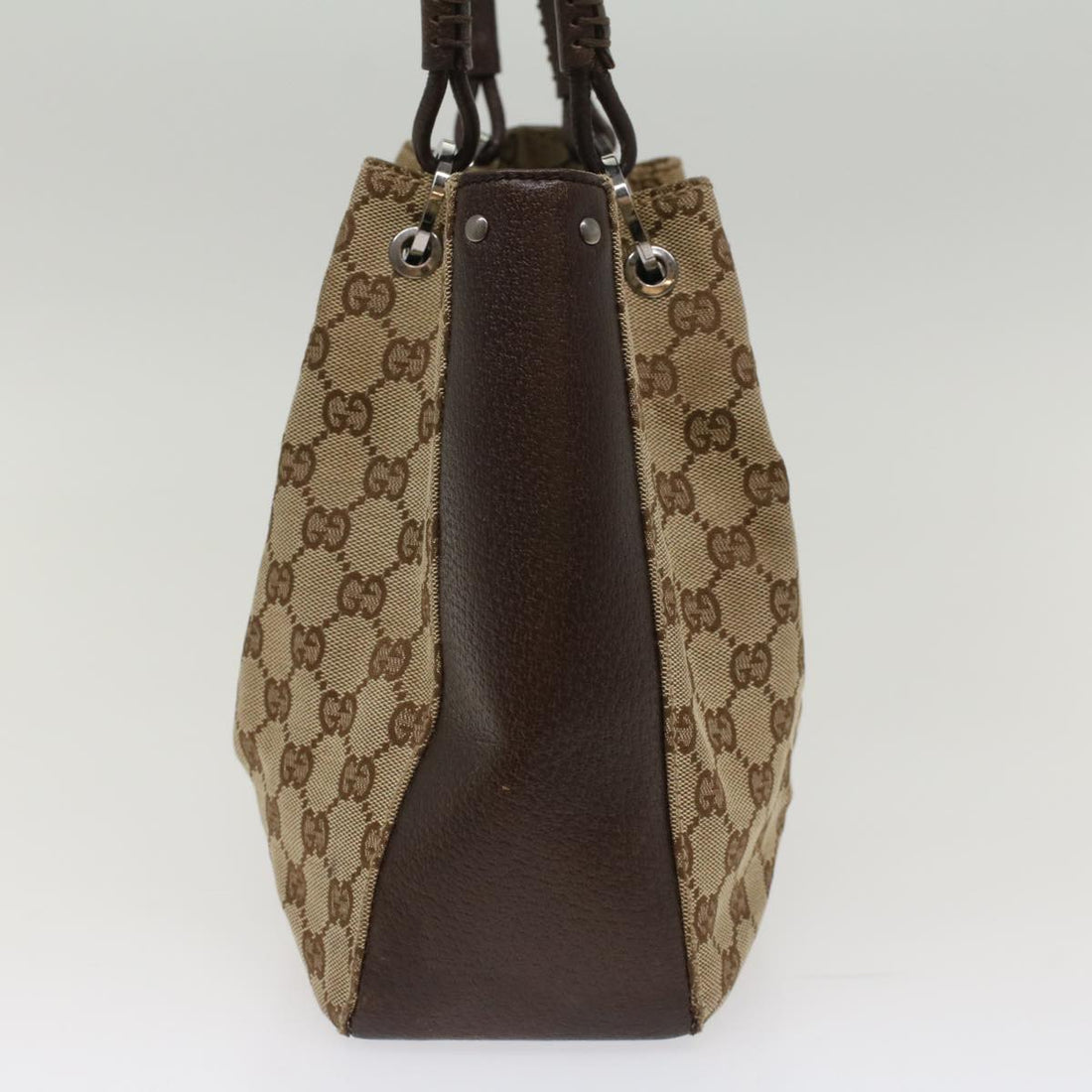 GUCCI GG Canvas Hand Bag Beige 115007  ki3212