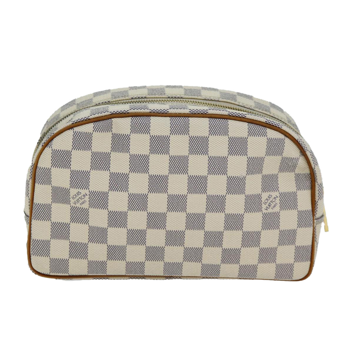 LOUIS VUITTON Damier Azur Trousse Toilette 25 Cosmetic Pouch N41420 Auth ki4616