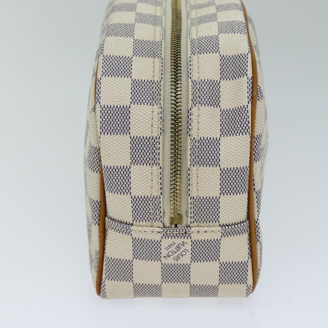LOUIS VUITTON Damier Azur Trousse Toilette 25 Cosmetic Pouch N41420 Auth ki4616