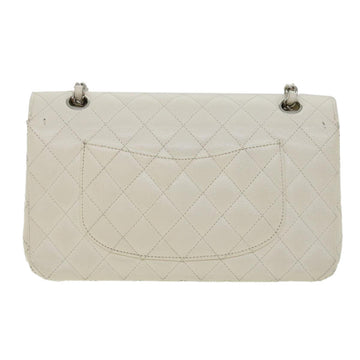 Chanel Matelasse Double Flap Chain Shoulder Bag Caviar Skin White CC  knn085