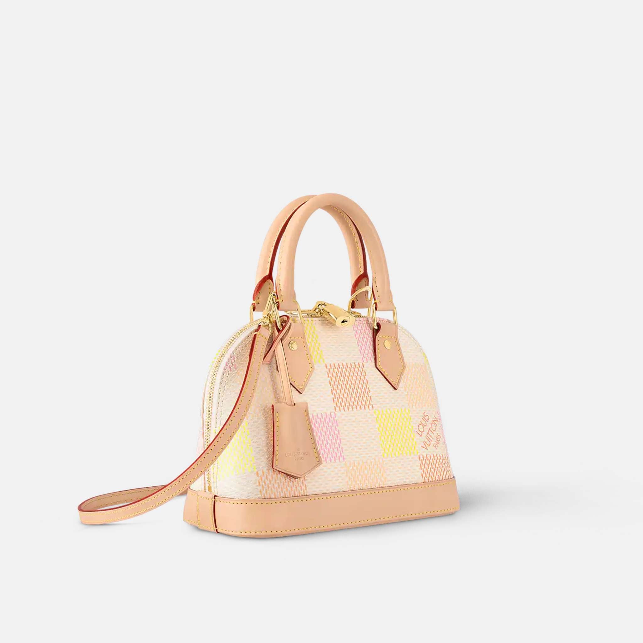 Alma BB Peach Damier Giant Canvas Handbag