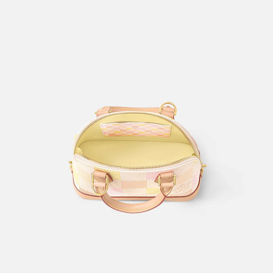 Alma BB Peach Damier Giant Canvas Handbag