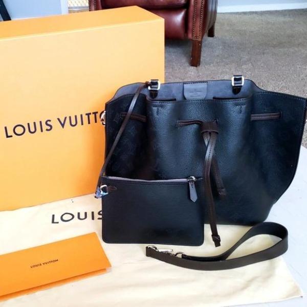 Louis Vuitton Girolata Handbag Mahina Noir