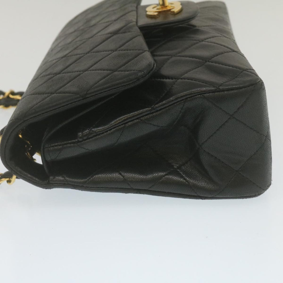 Chanel Classic Matelasse 23 Chain Flap Shoulder Bag Lamb Skin Black  lt398A