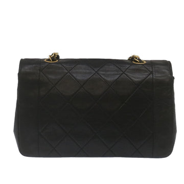 Chanel Matelasse Turn Lock Diana Chain Shoulder Bag Lamb Skin Black Auth lt403A