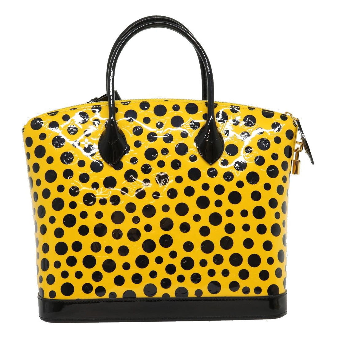 LOUIS VUITTON Vernis Dot Infinity Lockit MM Hand Bag Yellow M91398 Auth 67492SA