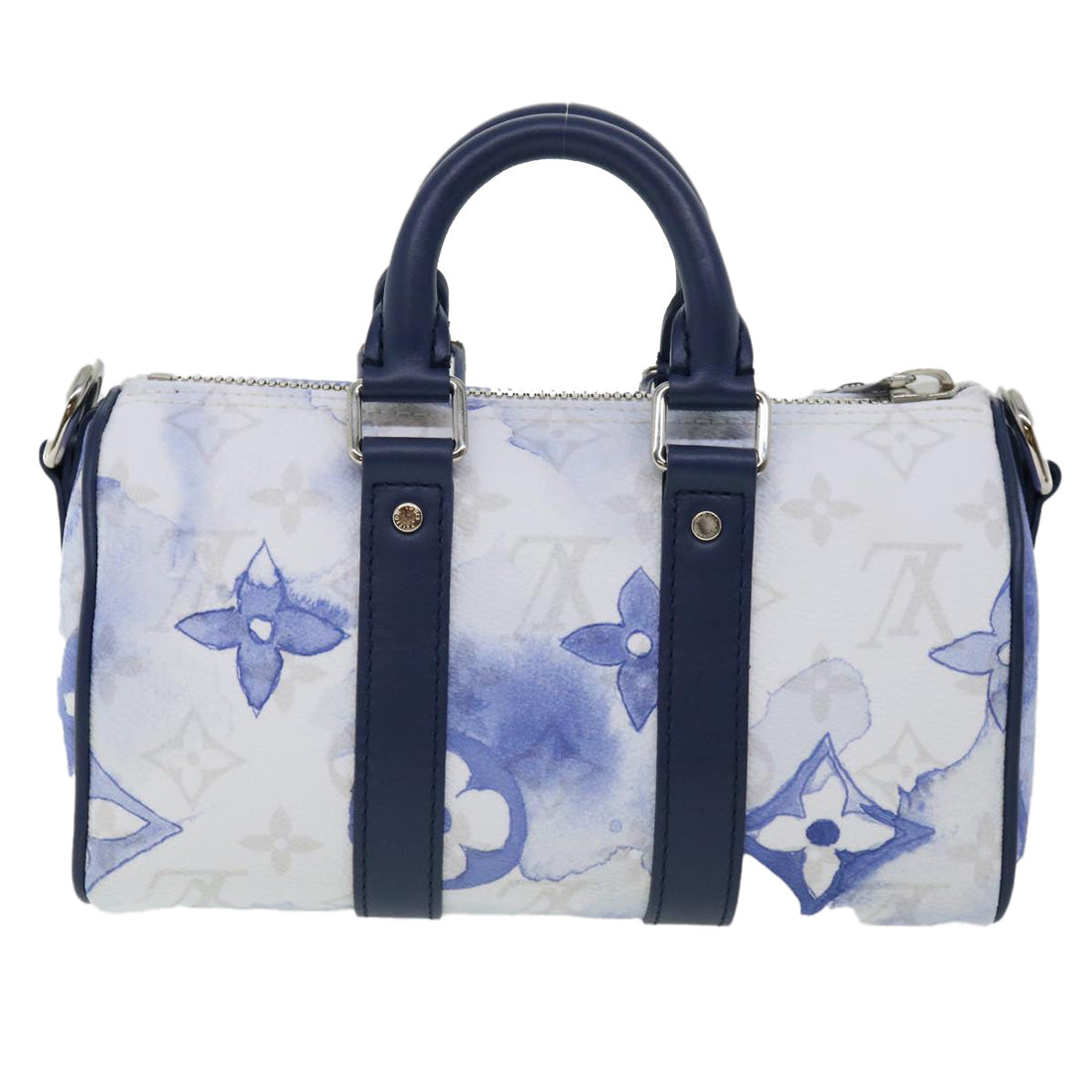 LOUIS VUITTON monogram water KeepallXS Hand Bag 2way Blue M45761 LV Auth 67496S