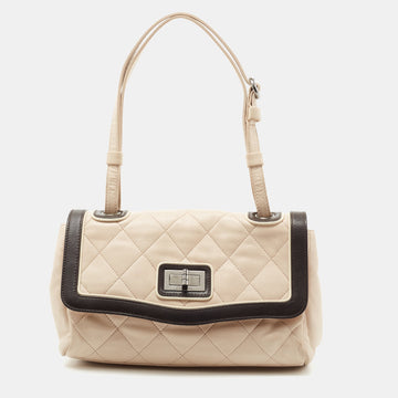 Chanel Beige/Brown Quilted Leather Reissue Shoulder Bag