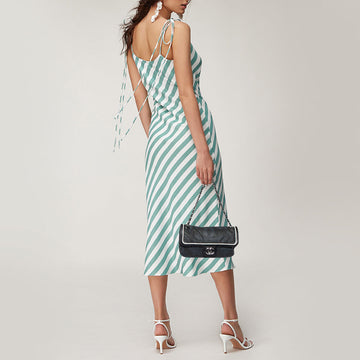 CHANEL Tri Color CC Logo Camellia Embossed Canvas and Leather East West Flap Bag