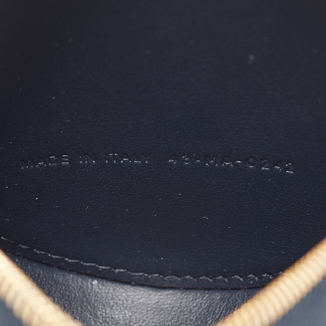 DIOR Navy Blue/White Leather Vibe Round Coin Purse